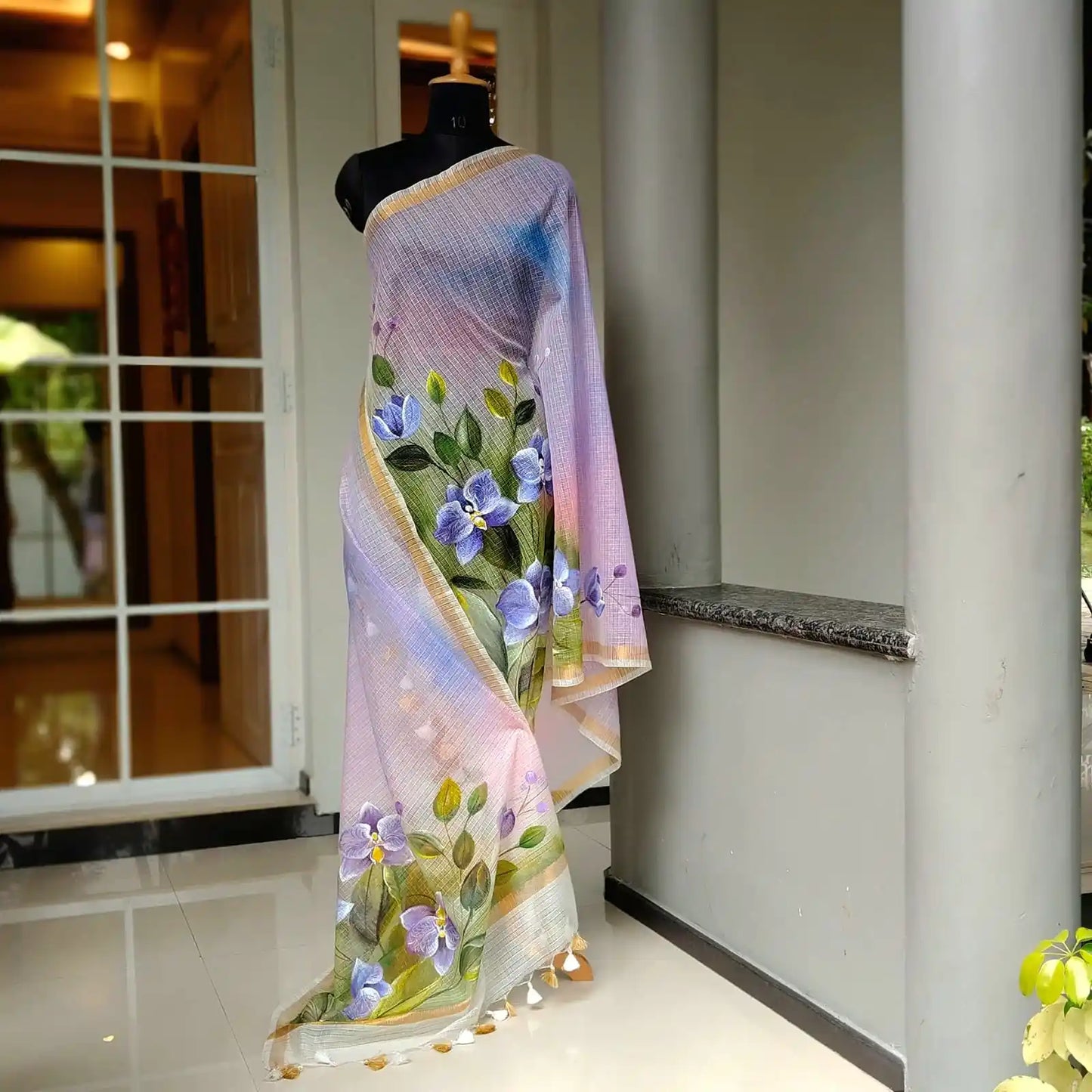 Soft Kota Doria Dupatta Enhanced With Elegant Hand-Painted Florals