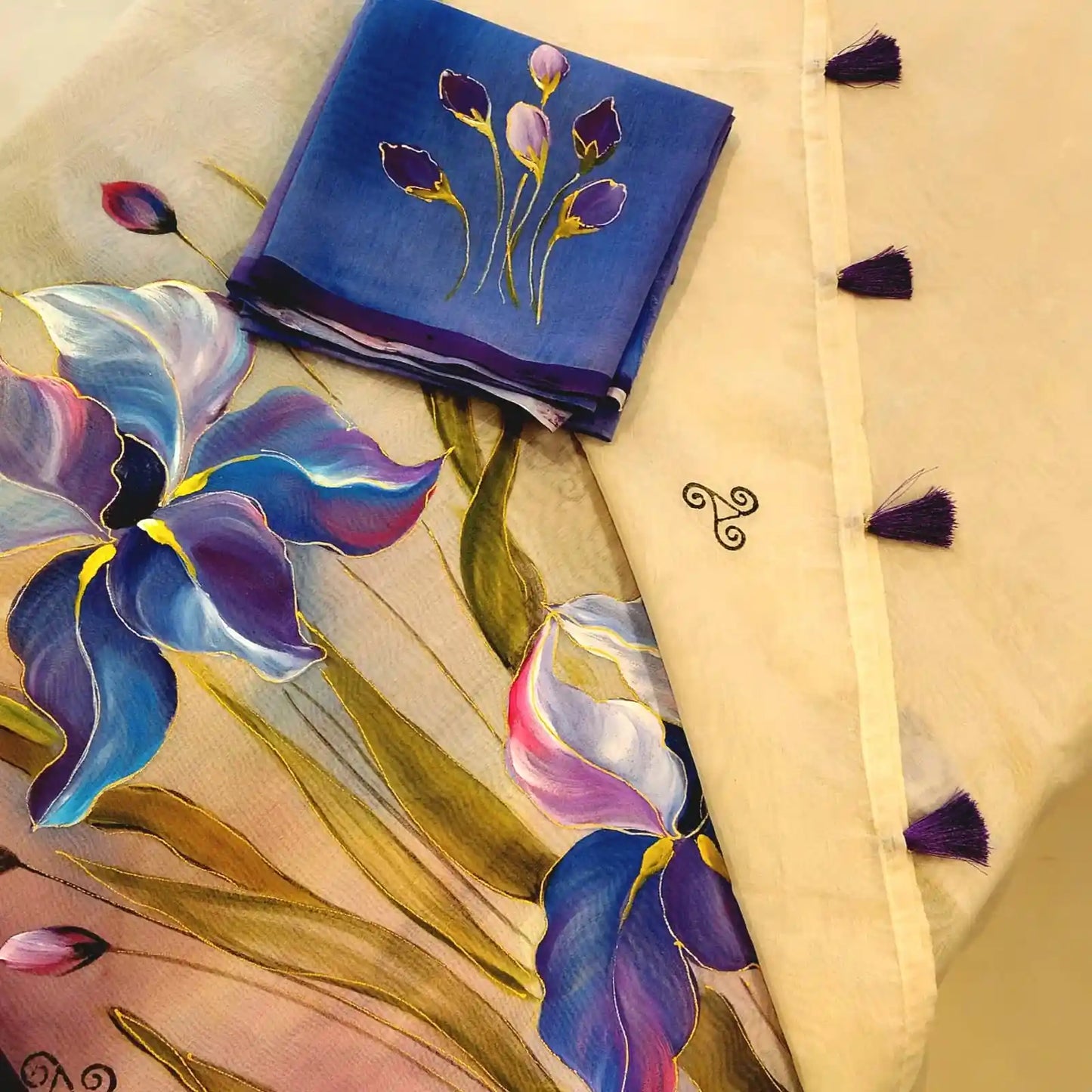 Hand-Painted Charm On Fine Chanderi Silk Saree