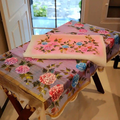 Elegant Floral Story On Kota Doria  Fabric