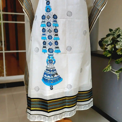 Hand-Painted Semi Stitched Kaftan