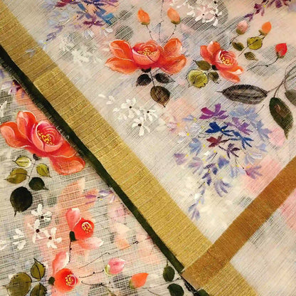 Gorgeous Art On Kota Doria Saree