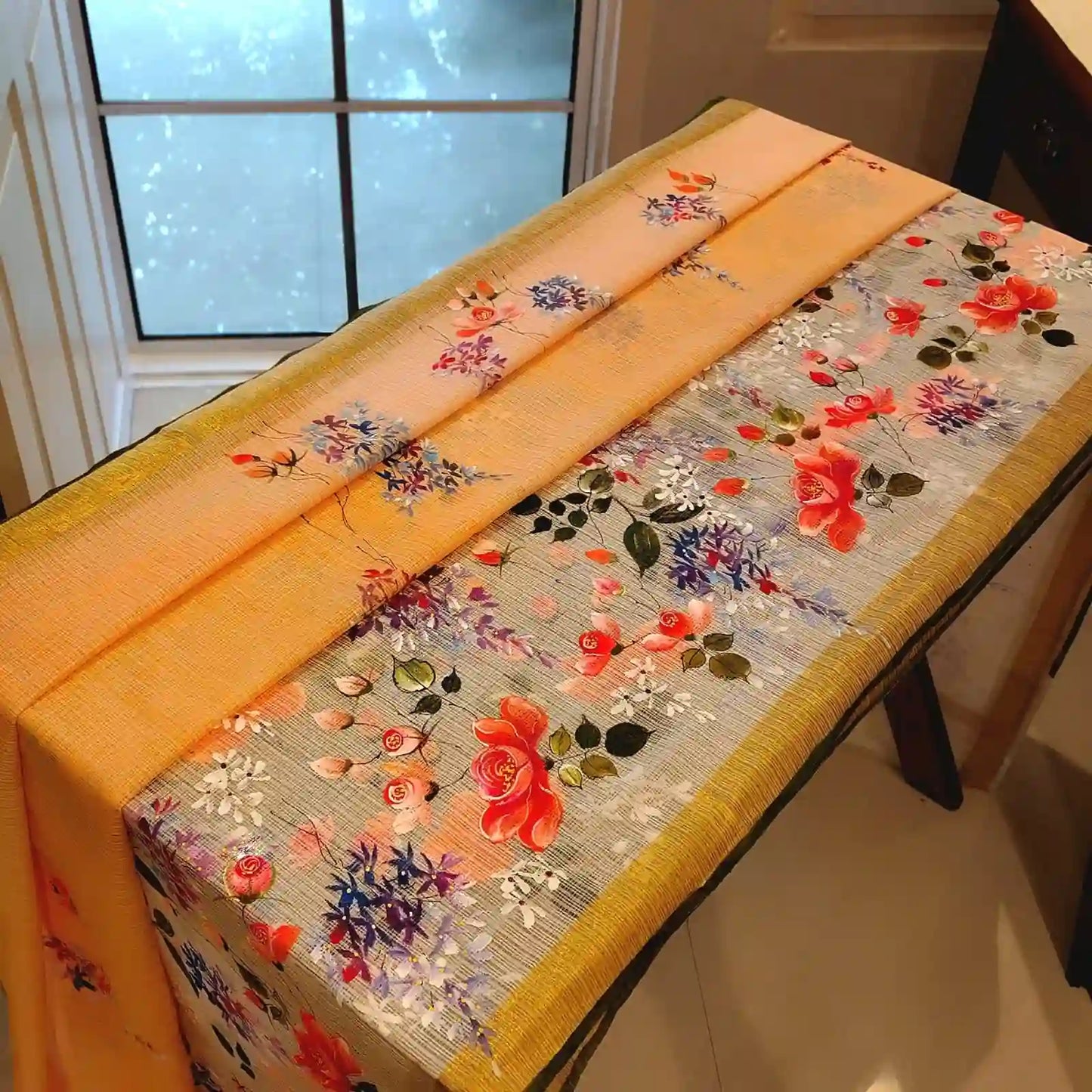 Gorgeous Art On Kota Doria Saree