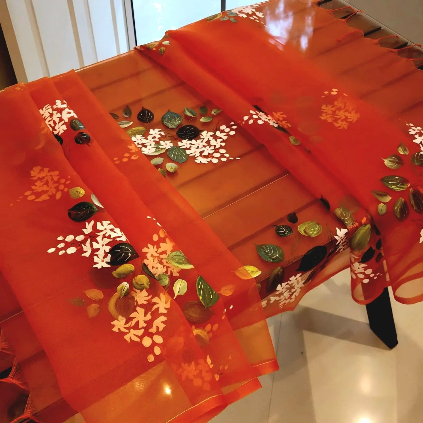 Pretty Hand-Painted Dupatta In Organza Fabric