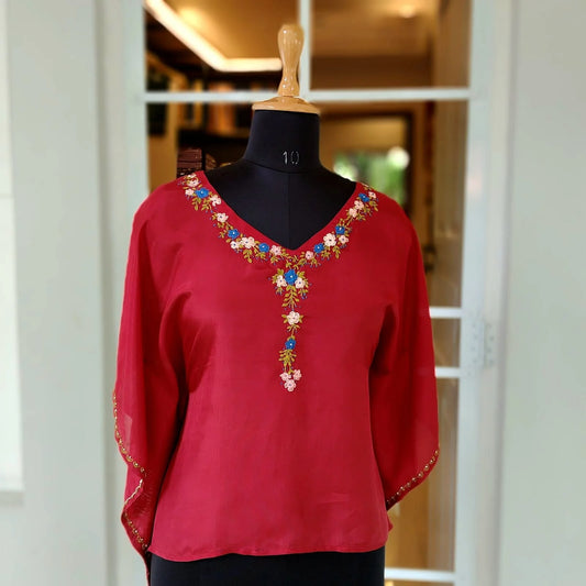 Classy Hand-Embroidered Short Kaftan