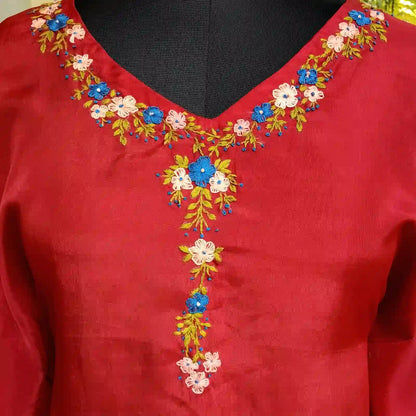 Classy Hand-Embroidered Short Kaftan