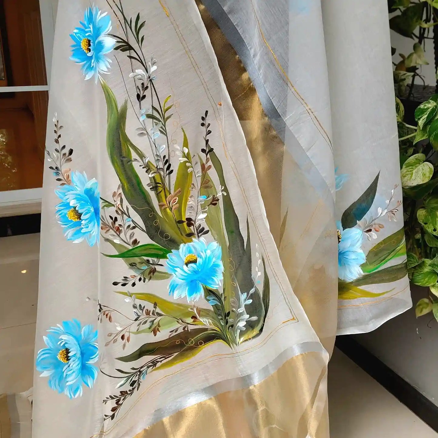 Hand-Painted Chanderi Silk Dupatta