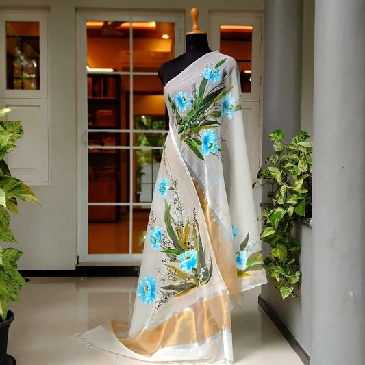 Hand-Painted Chanderi Silk Dupatta