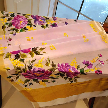 Gorgeous Hand-Painted Chanderi Silk Dupatta