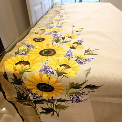 Sunflower Beauty on Kerala saree.