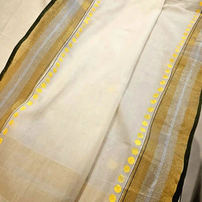 Sunflower Beauty on Kerala saree.