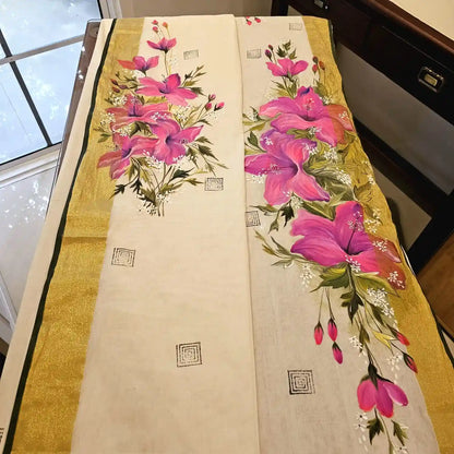 Kerala tradition meets hand-painted elegance
