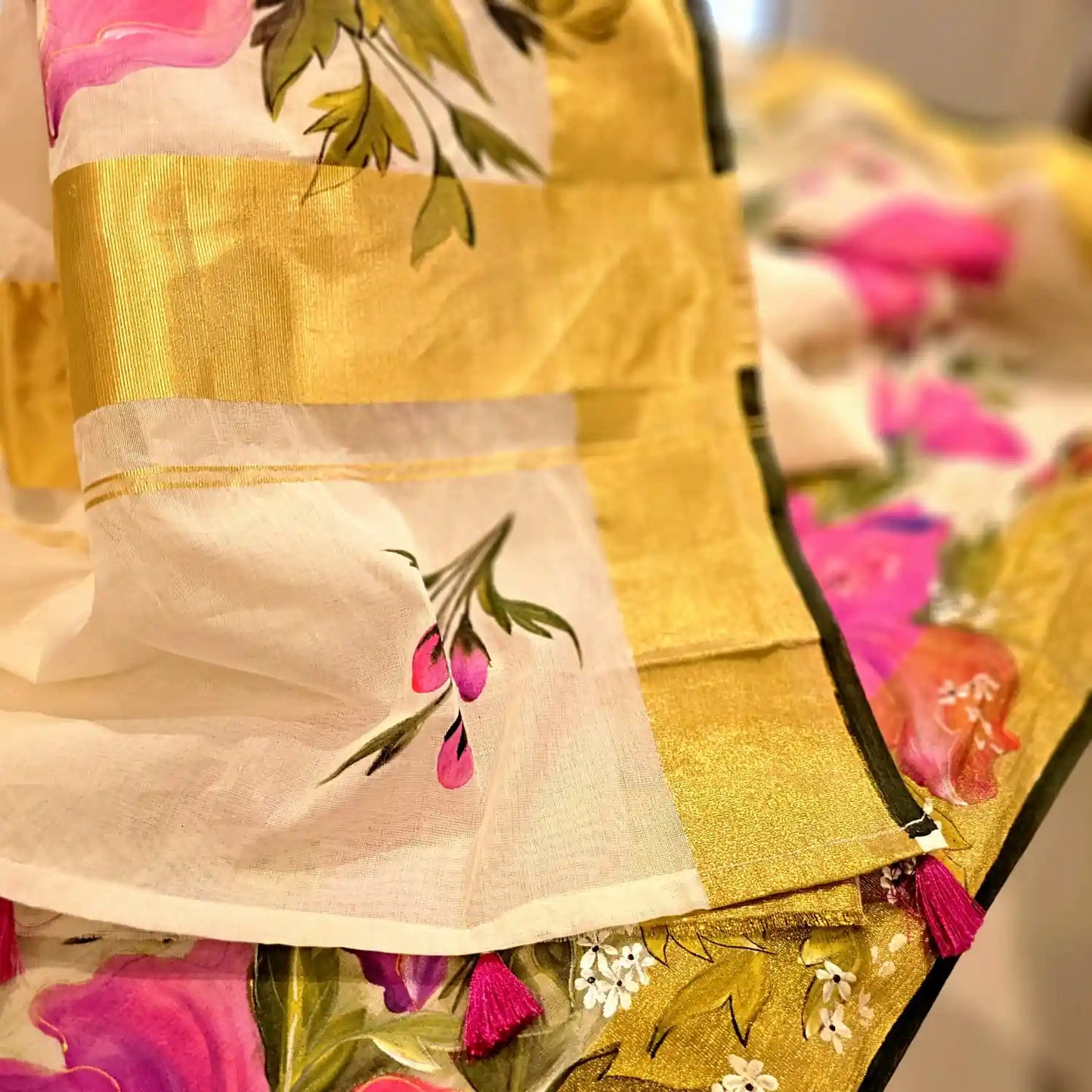Kerala tradition meets hand-painted elegance