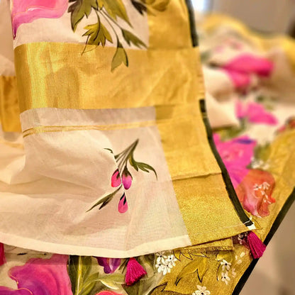 Kerala tradition meets hand-painted elegance