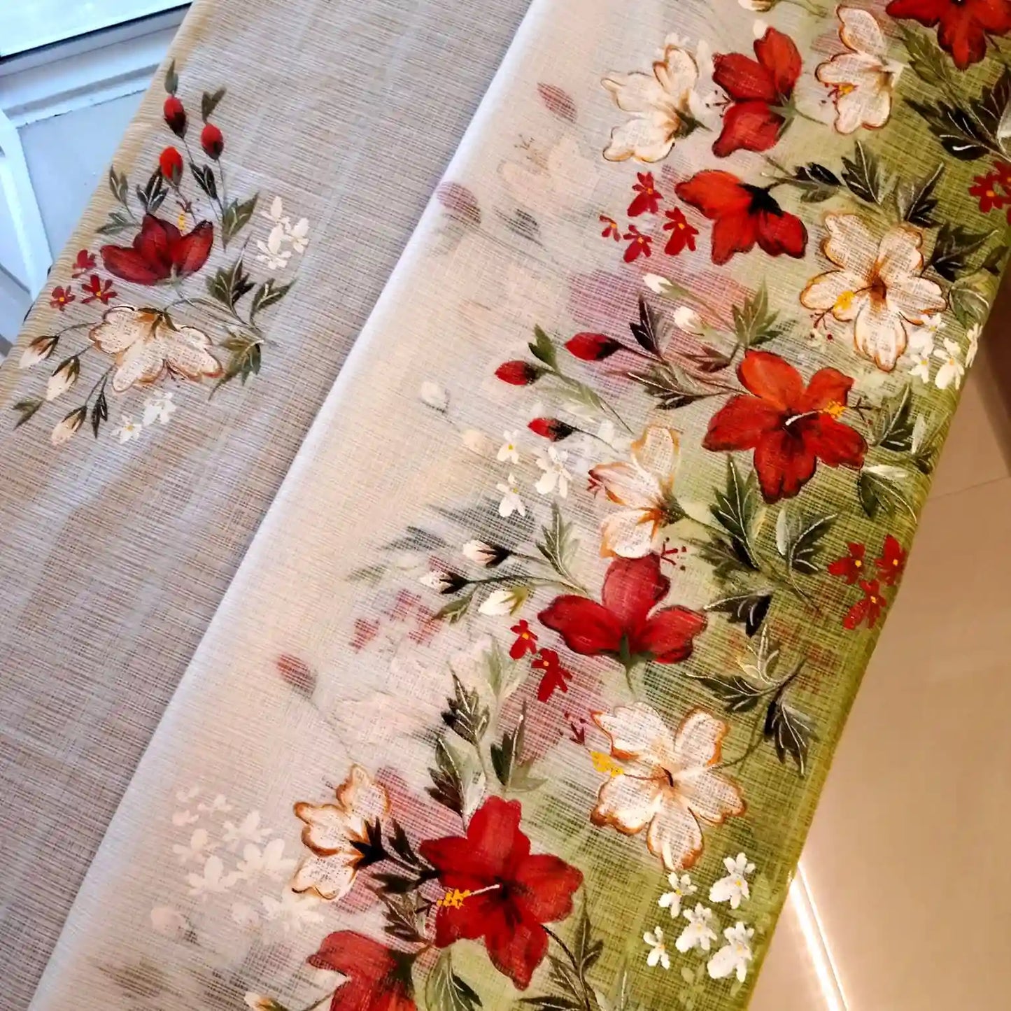 Artfully Hand-Painted Kota Doria Saree
