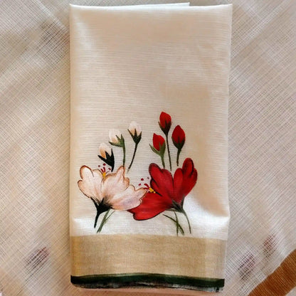 Artfully Hand-Painted Kota Doria Saree