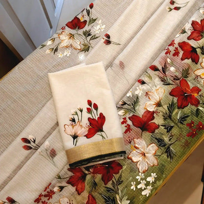 Artfully Hand-Painted Kota Doria Saree