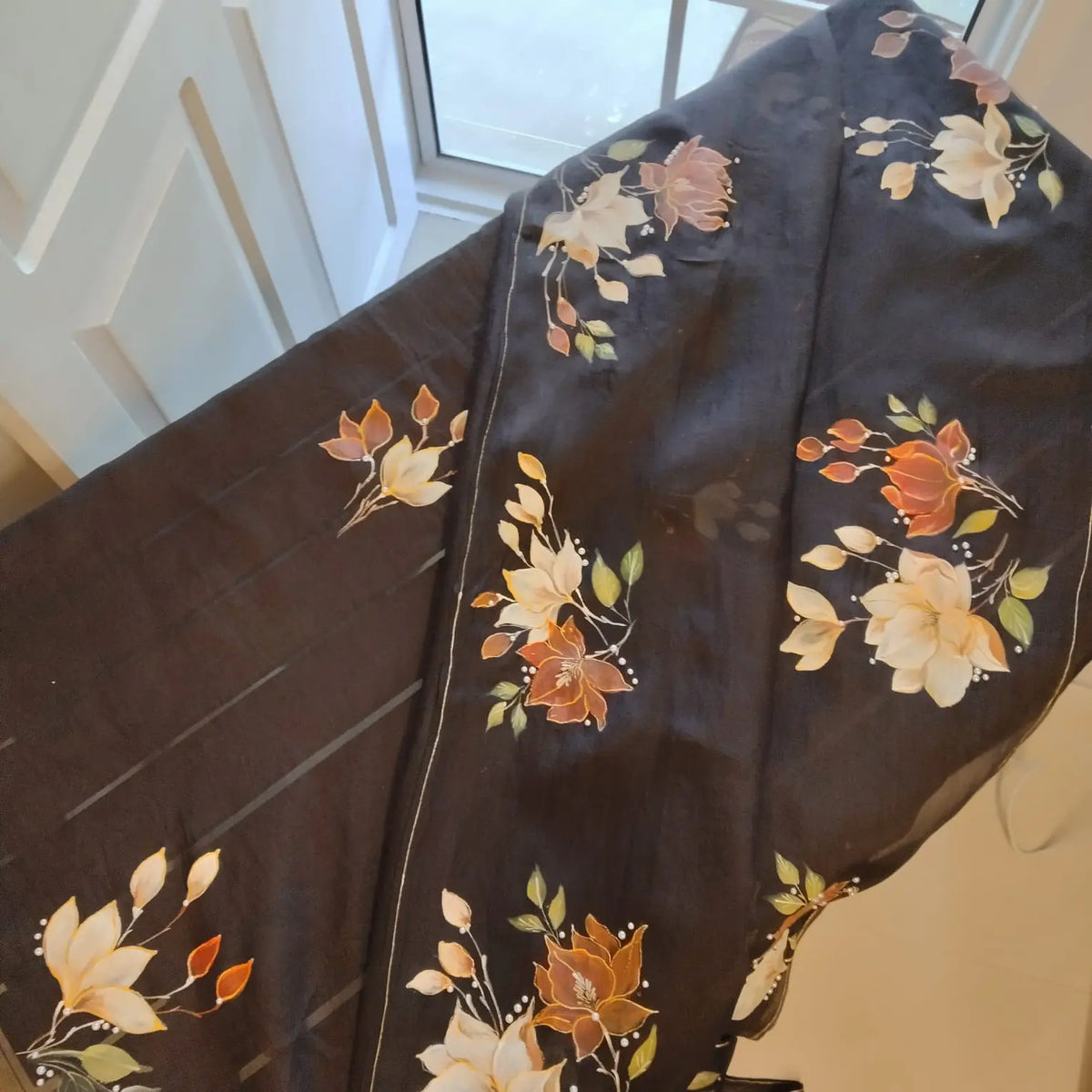 Pure Elegance In Hand-Painted Silk Organza