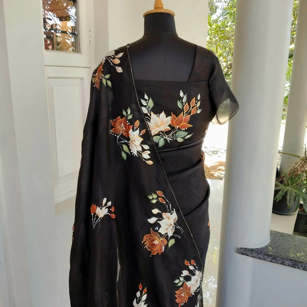 Pure Elegance In Hand-Painted Silk Organza