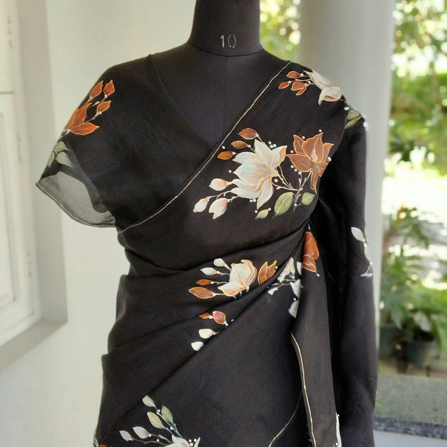 Pure Elegance In Hand-Painted Silk Organza