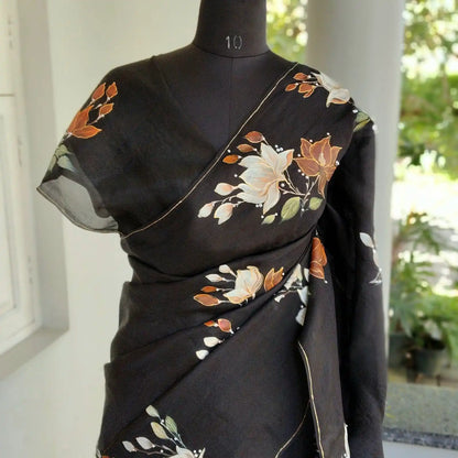 Pure Elegance In Hand-Painted Silk Organza