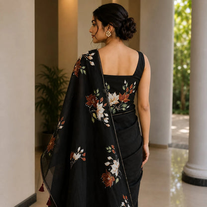 Pure Elegance In Hand-Painted Silk Organza