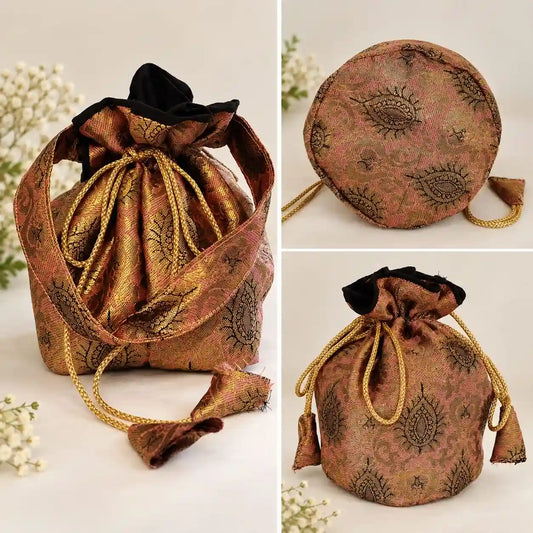 Potli Bag Made Out Of Elegant Banarasi Fabric