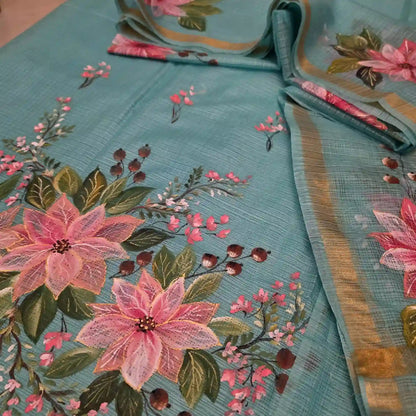 Hand-painted Christmas Theme Kurti Set