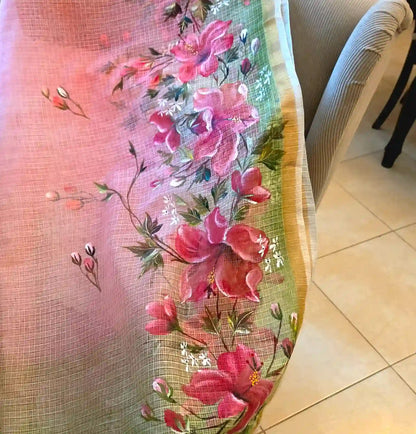 Elegant Hand-Painted And Handdyed Kota Doria Dupatta