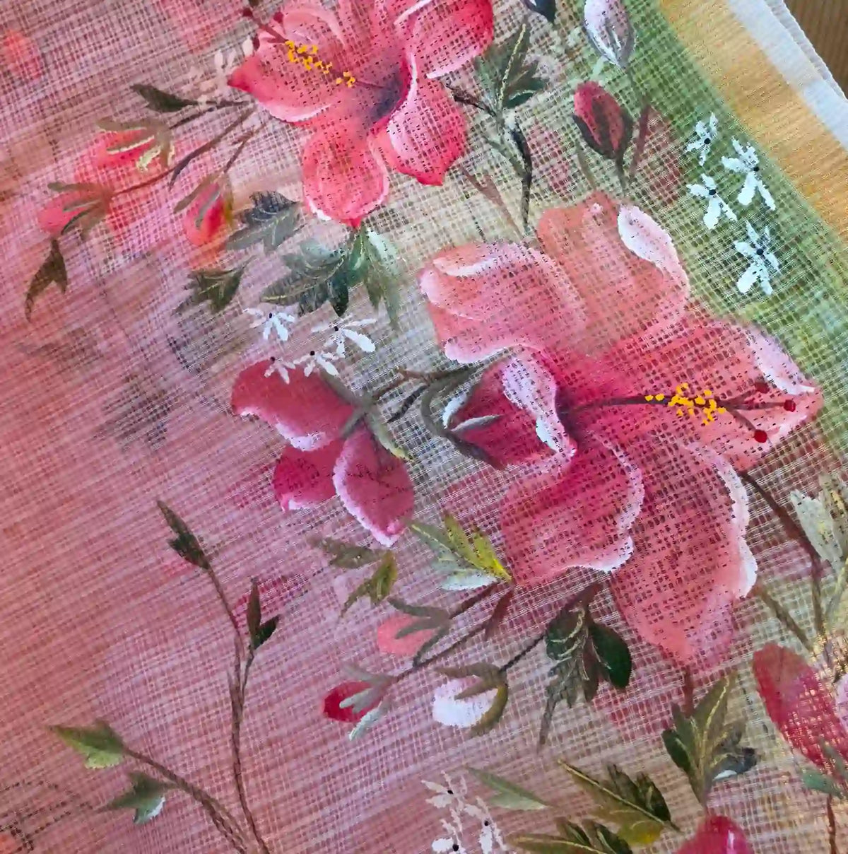 Elegant Hand-Painted And Handdyed Kota Doria Dupatta