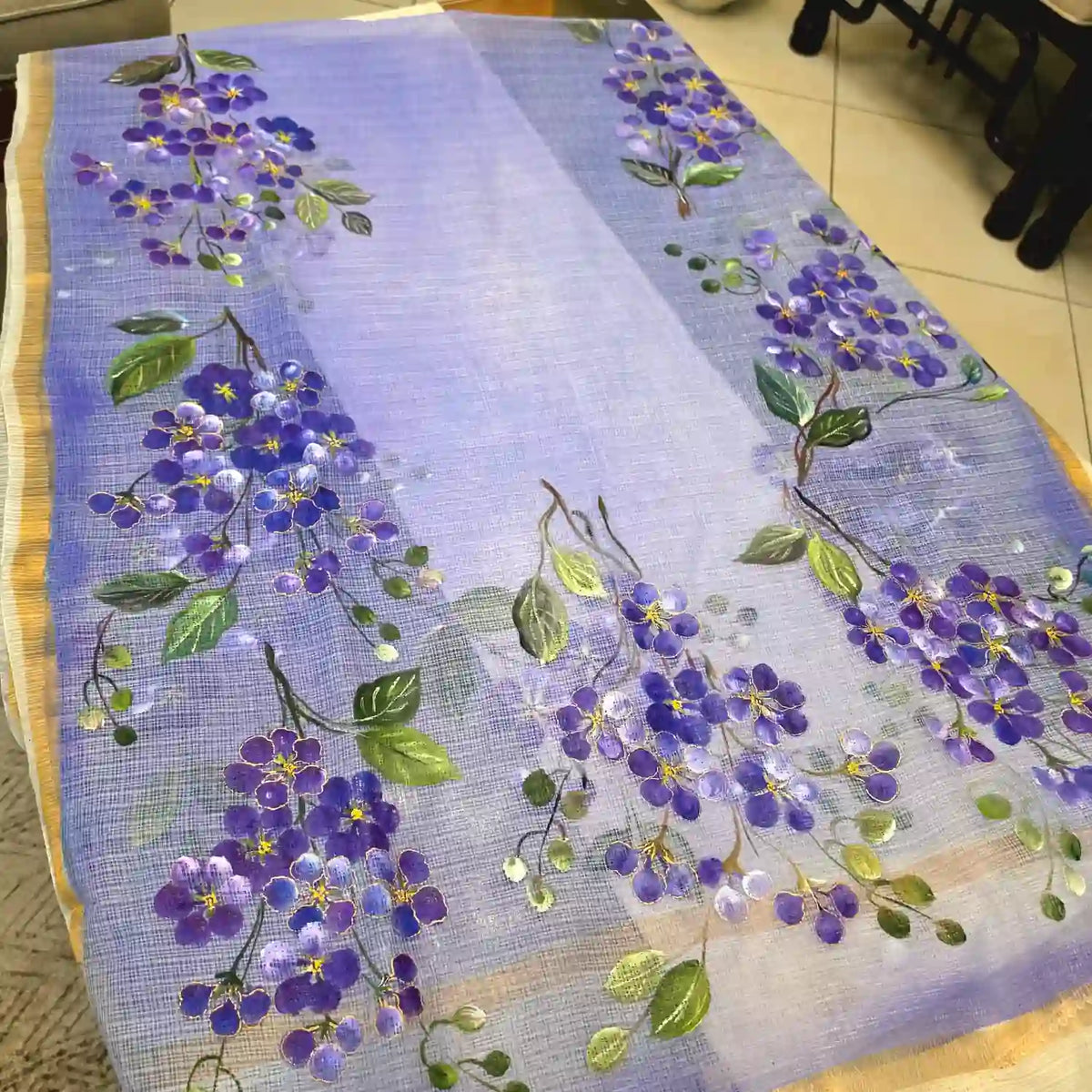 Hand-Painted And Handdyed Kota Doria Dupatta