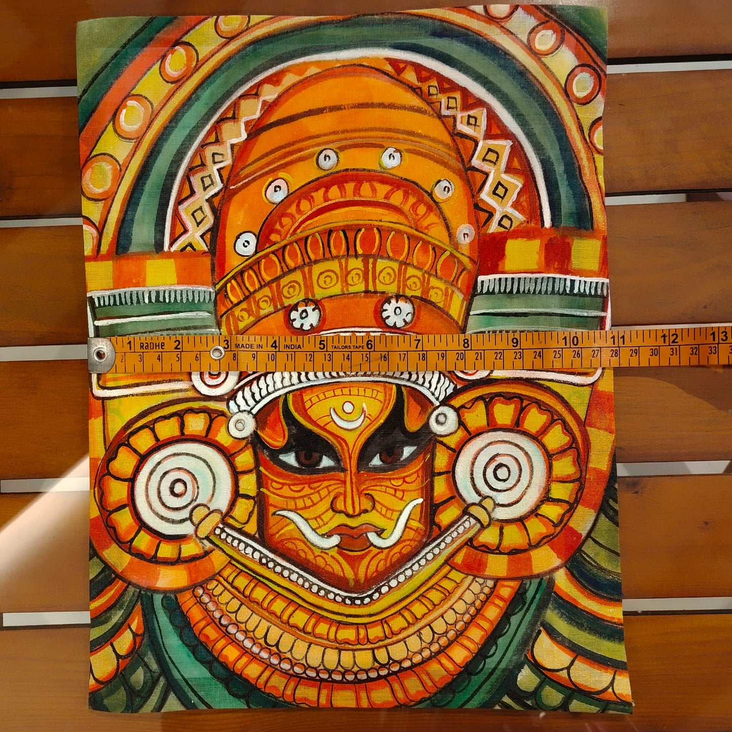 Hand-Painted Fabric Patch with Theyyam Motif