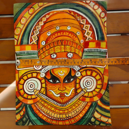 Hand-Painted Fabric Patch with Theyyam Motif