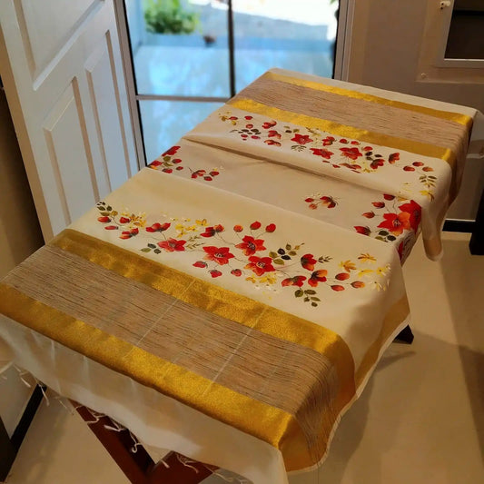 Delicately Handpainted Designer Dupatta In Chanderi Silk