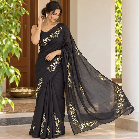 Where Hand Embroidery Meets Mal Chanderi Grace