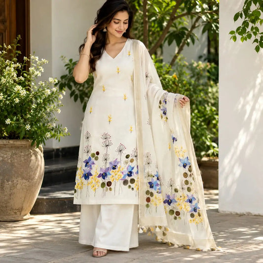 Graceful Hand-Painted Linen Charm