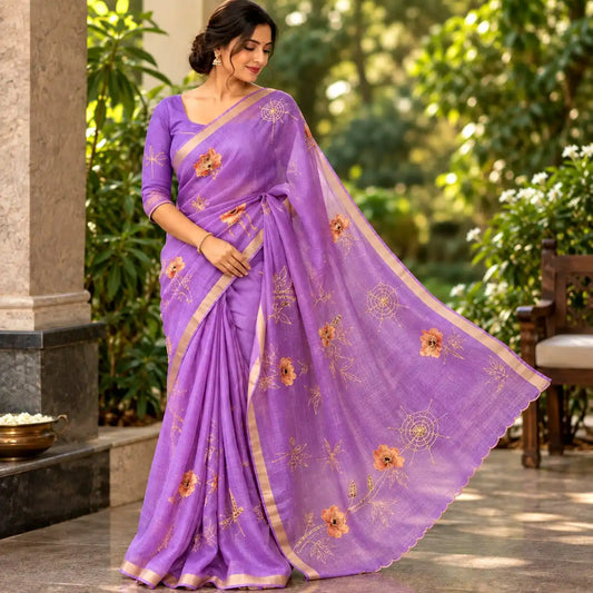 Pure Silk Kota Saree Adorned With Hand-Painted Finesse