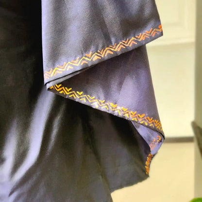 Hand-painted Elegance In Pure Silk Short Kaftan