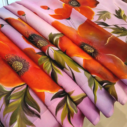 Hand Dyed Chanderi Silk Saree With Hand-Painted Elegance