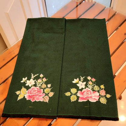 Elegantly Hand-Crafted Blouse Fabric With graceful floral motifs  •