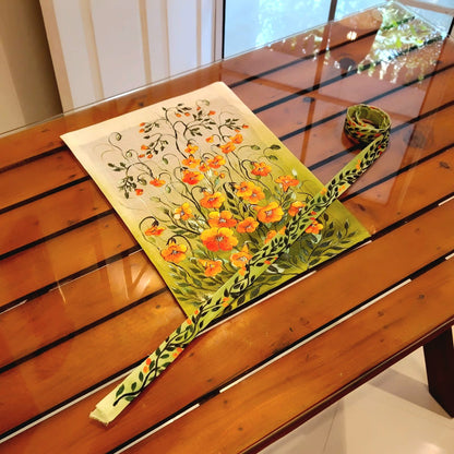 Wild Flowers Hand-Painted Fabric Patch