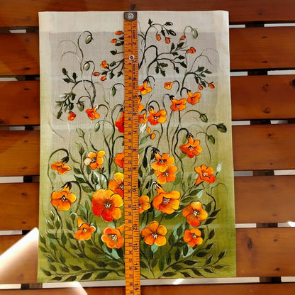 Wild Flowers Hand-Painted Fabric Patch