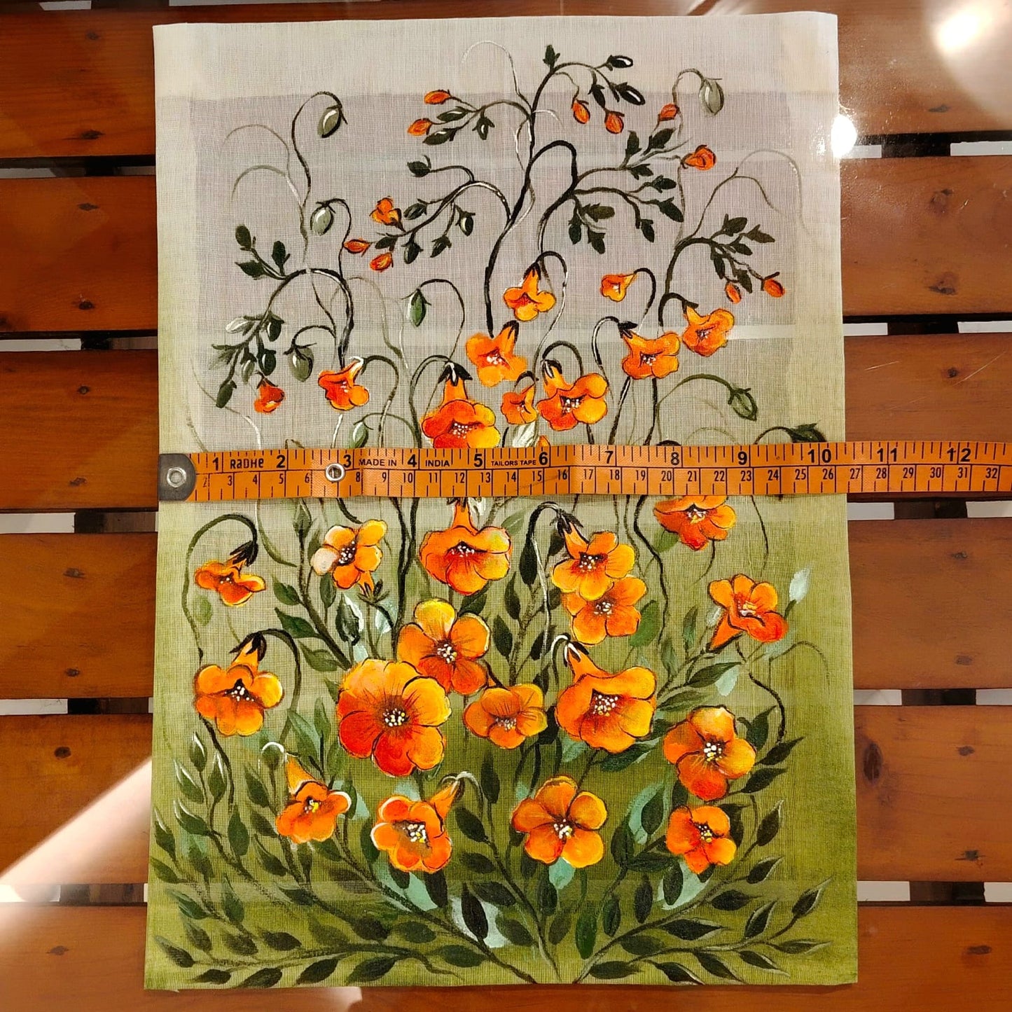 Wild Flowers Hand-Painted Fabric Patch