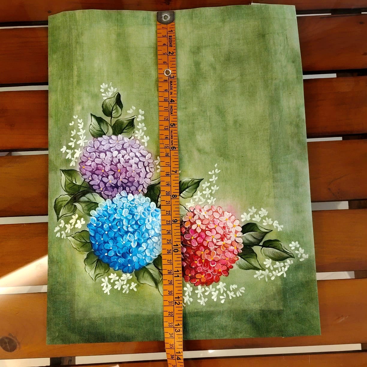 Exquisite Hand-Painted Floral Fabric Patch