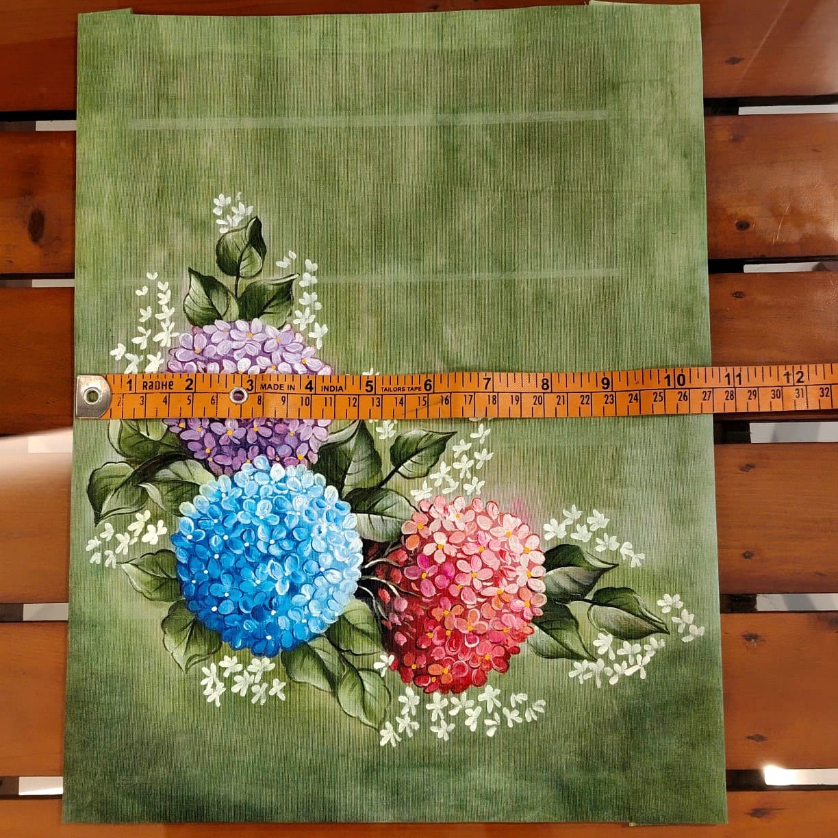 Exquisite Hand-Painted Floral Fabric Patch