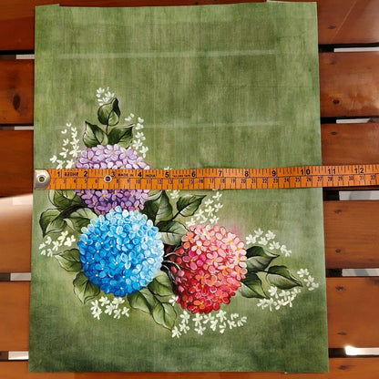 Exquisite Hand-Painted Floral Fabric Patch