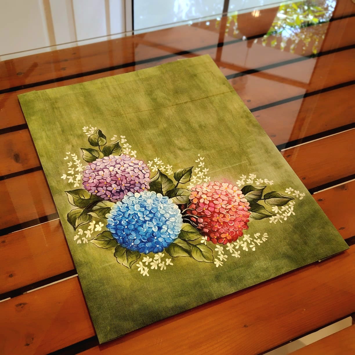 Exquisite Hand-Painted Floral Fabric Patch