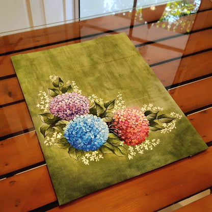 Exquisite Hand-Painted Floral Fabric Patch